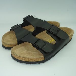Black Leather Arizona Birkenstock Regular